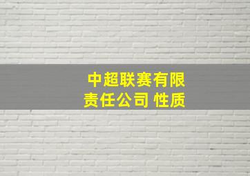 中超联赛有限责任公司 性质